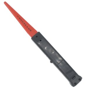 A red Tazapper with black handle on a white background from The Kink Shop