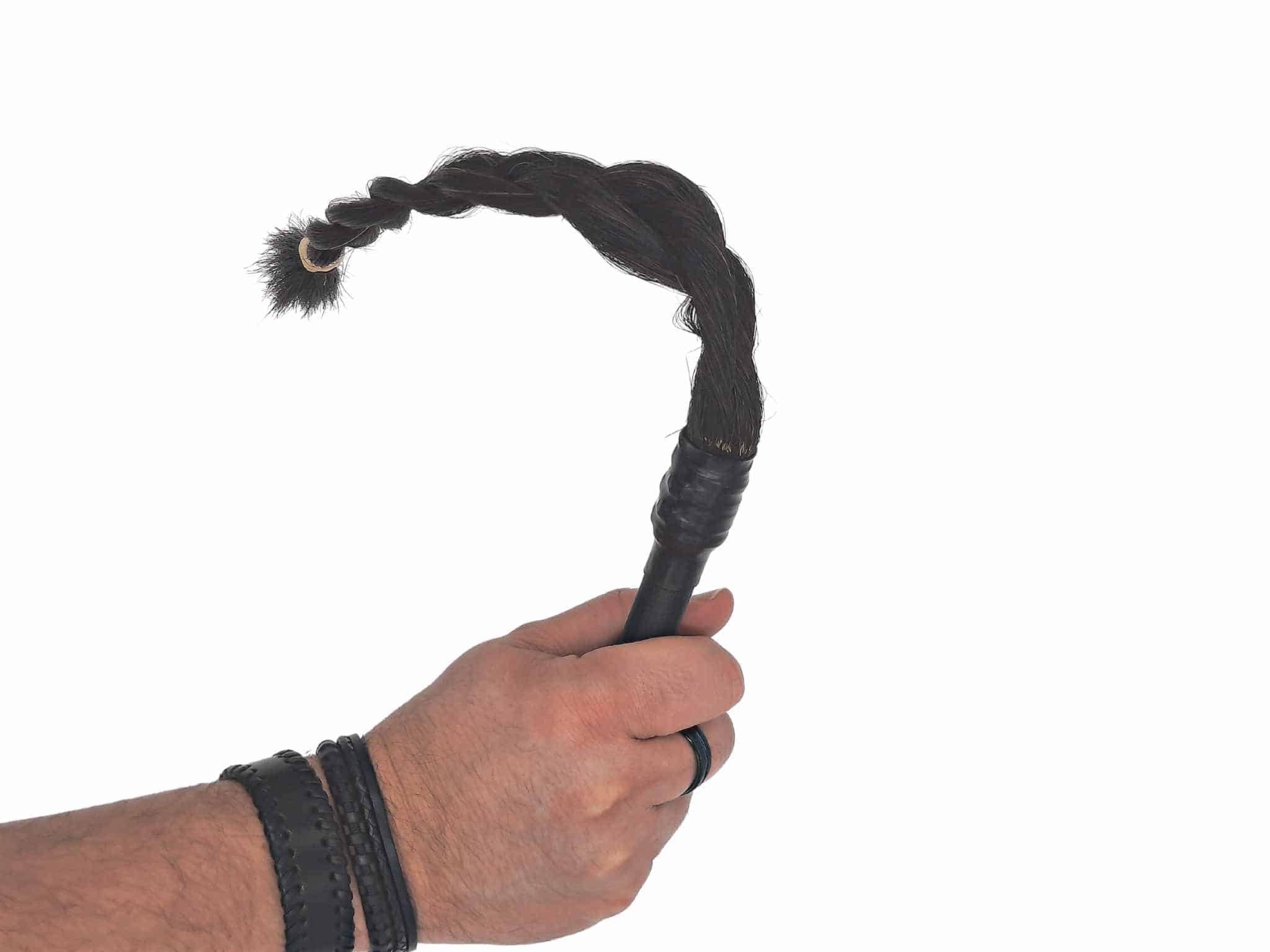 Braided black hair flogger