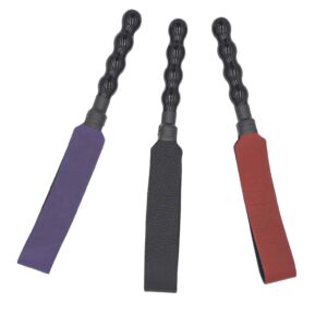 3 different colors of our crop paddle made from bull hide leather