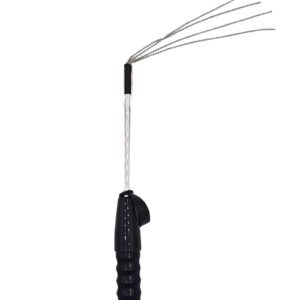 Silver Electric beaded flogger attached to a Violet Wand