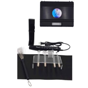 Violet Wand Full Body Contact Kit with carrying case, body holster, wire brush and 4 glass attachments.